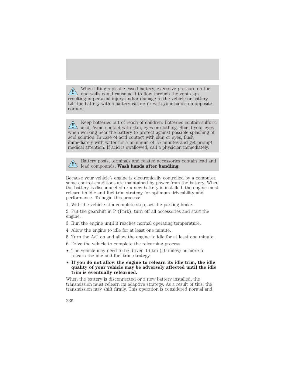 Maintenance and specifications | FORD 2002 Escape v.1 User Manual | Page 236 / 280