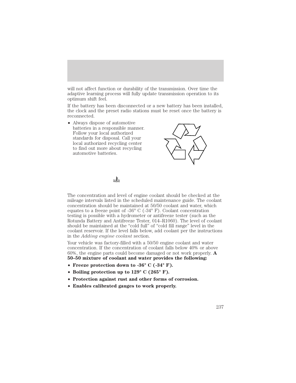 Maintenance and specifications | FORD 2002 Escape v.1 User Manual | Page 237 / 280