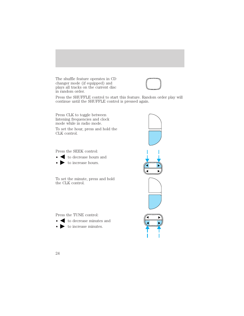 Entertainment systems, Scn clk | FORD 2002 Escape v.1 User Manual | Page 24 / 280