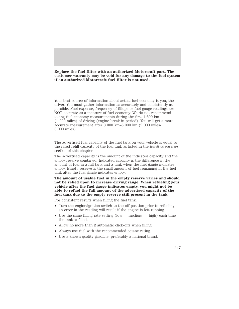 Maintenance and specifications | FORD 2002 Escape v.1 User Manual | Page 247 / 280