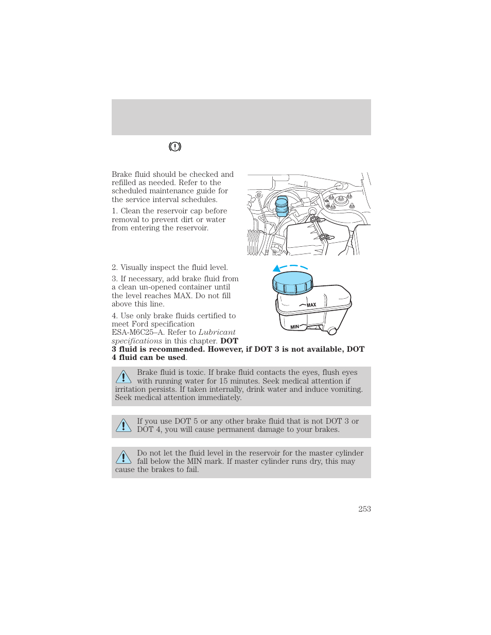 Maintenance and specifications | FORD 2002 Escape v.1 User Manual | Page 253 / 280