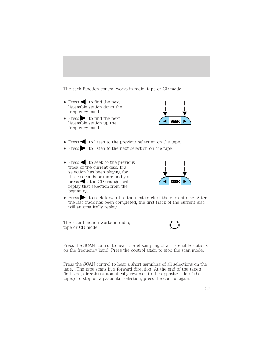 Entertainment systems | FORD 2002 Escape v.1 User Manual | Page 27 / 280