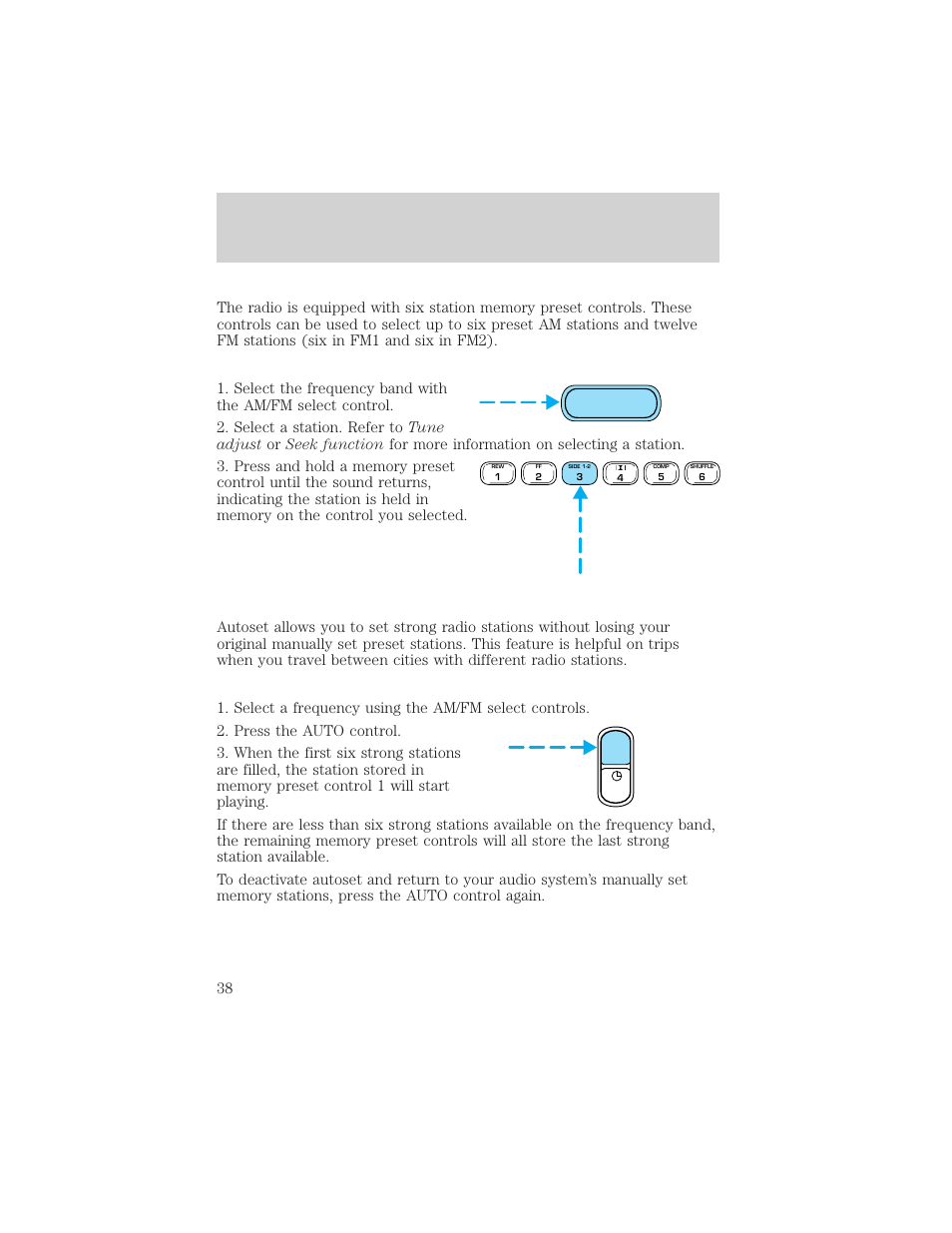 Entertainment systems, Am fm | FORD 2002 Escape v.1 User Manual | Page 38 / 280