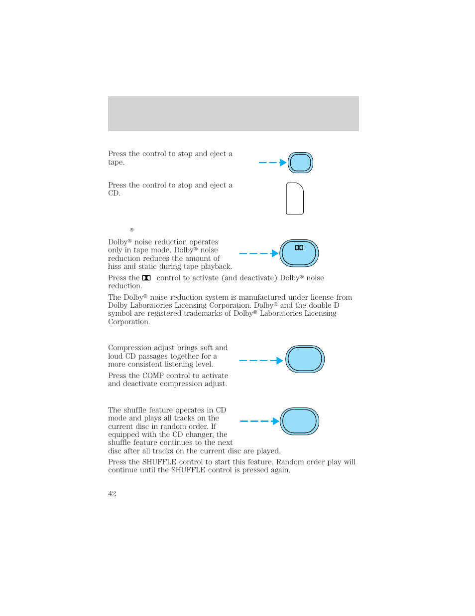 Entertainment systems | FORD 2002 Escape v.1 User Manual | Page 42 / 280