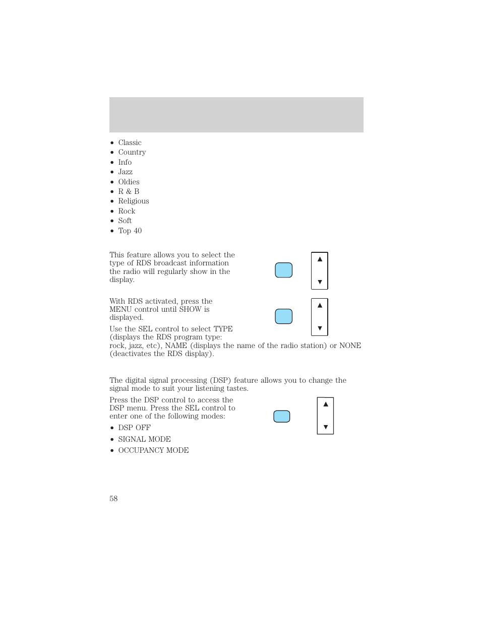Entertainment systems | FORD 2002 Escape v.1 User Manual | Page 58 / 280
