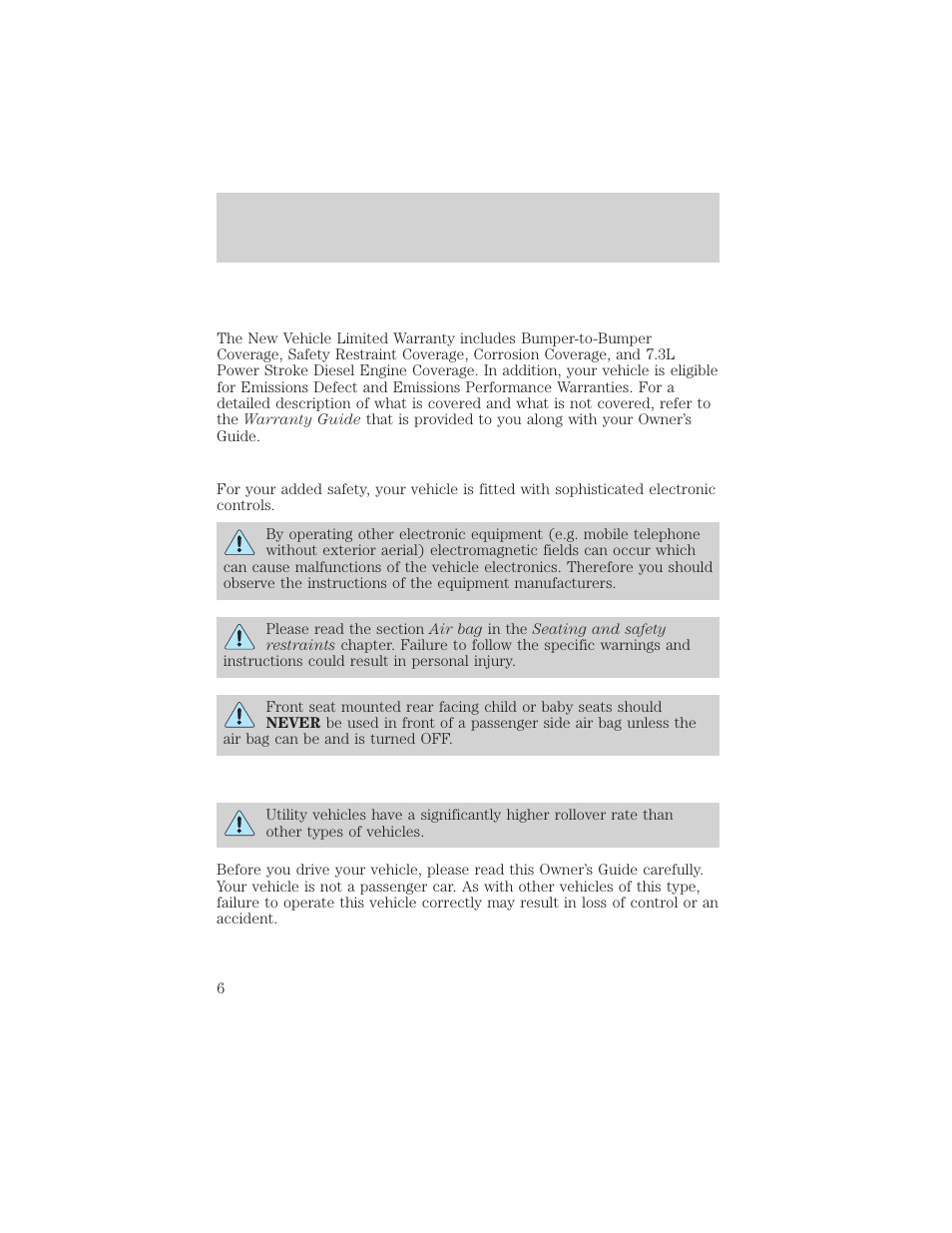 Introduction | FORD 2002 Escape v.1 User Manual | Page 6 / 280