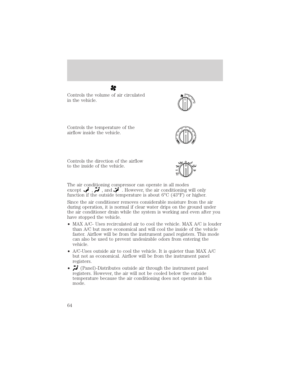 Climate controls | FORD 2002 Escape v.1 User Manual | Page 64 / 280