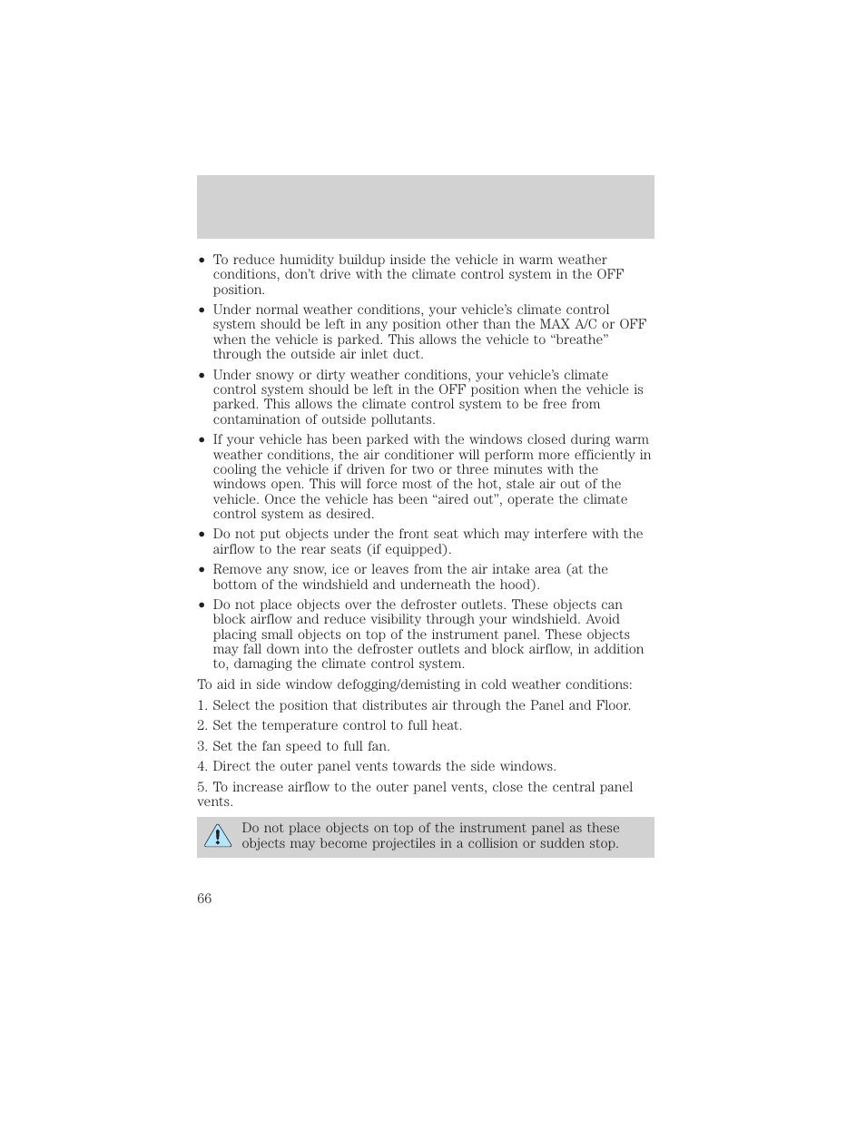 Climate controls | FORD 2002 Escape v.1 User Manual | Page 66 / 280