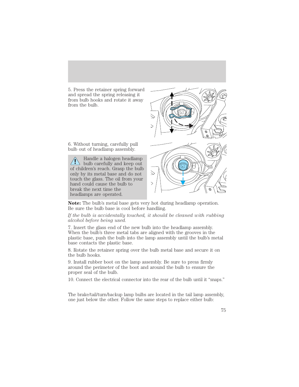 Lights | FORD 2002 Escape v.1 User Manual | Page 75 / 280