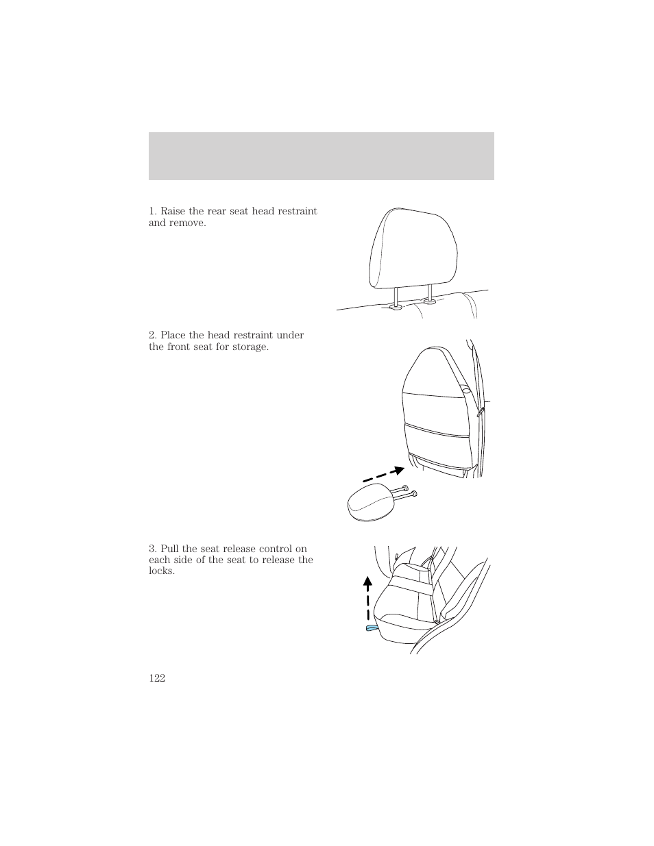 Seating and safety restraints | FORD 2002 Escape v.2 User Manual | Page 122 / 280