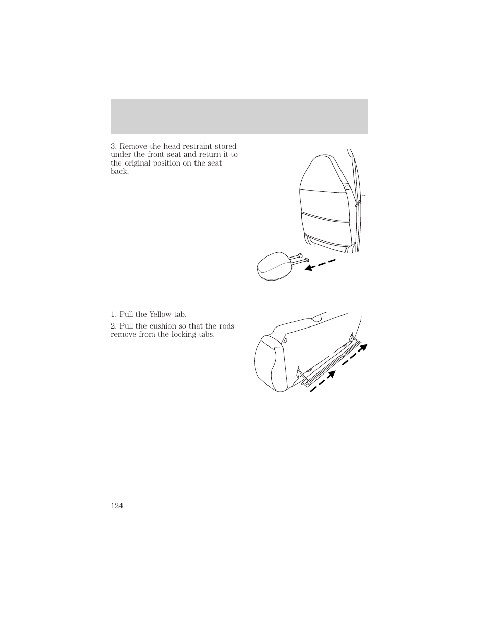 Seating and safety restraints | FORD 2002 Escape v.2 User Manual | Page 124 / 280