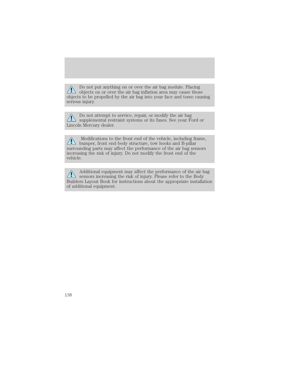 Seating and safety restraints | FORD 2002 Escape v.2 User Manual | Page 138 / 280