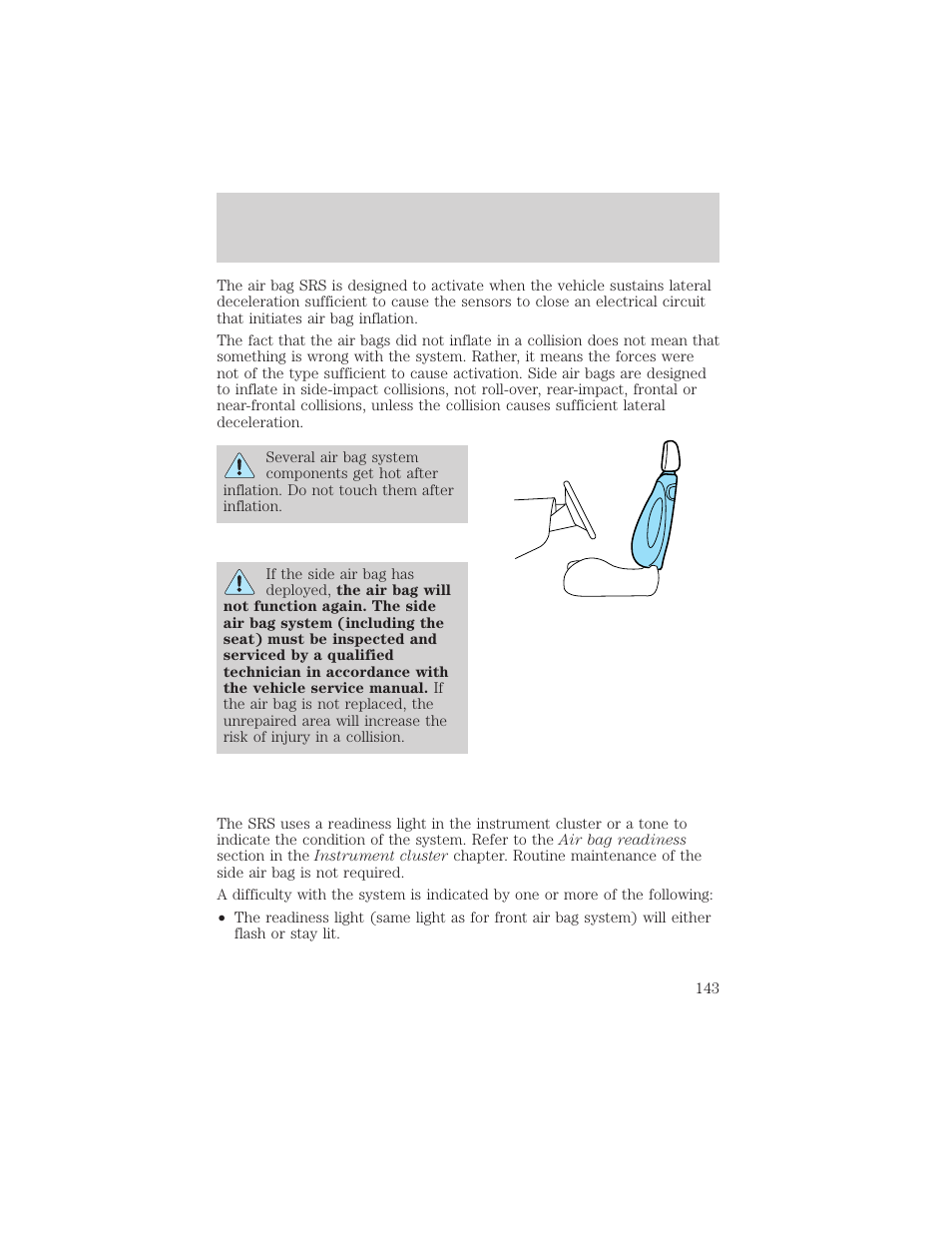 Seating and safety restraints | FORD 2002 Escape v.2 User Manual | Page 143 / 280