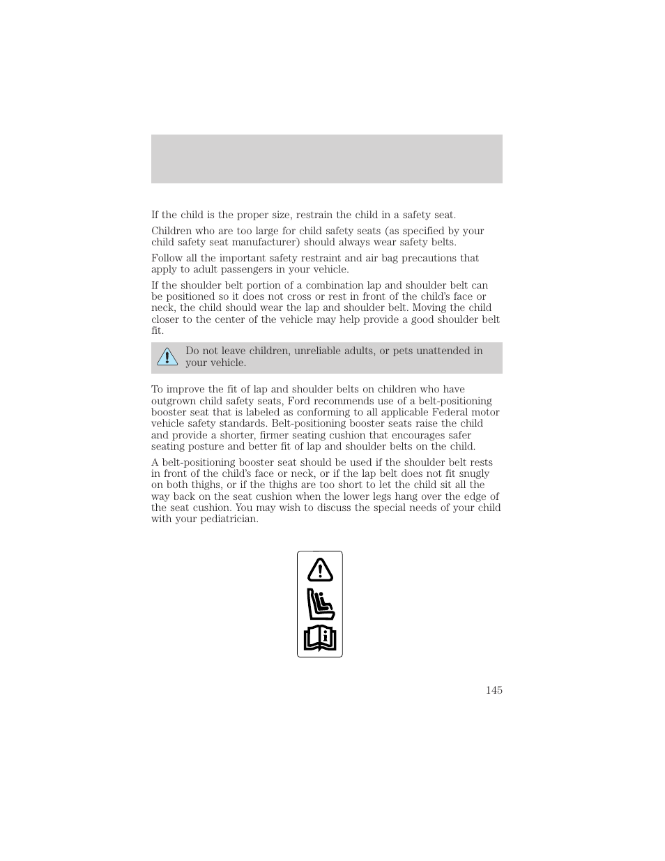 Seating and safety restraints | FORD 2002 Escape v.2 User Manual | Page 145 / 280