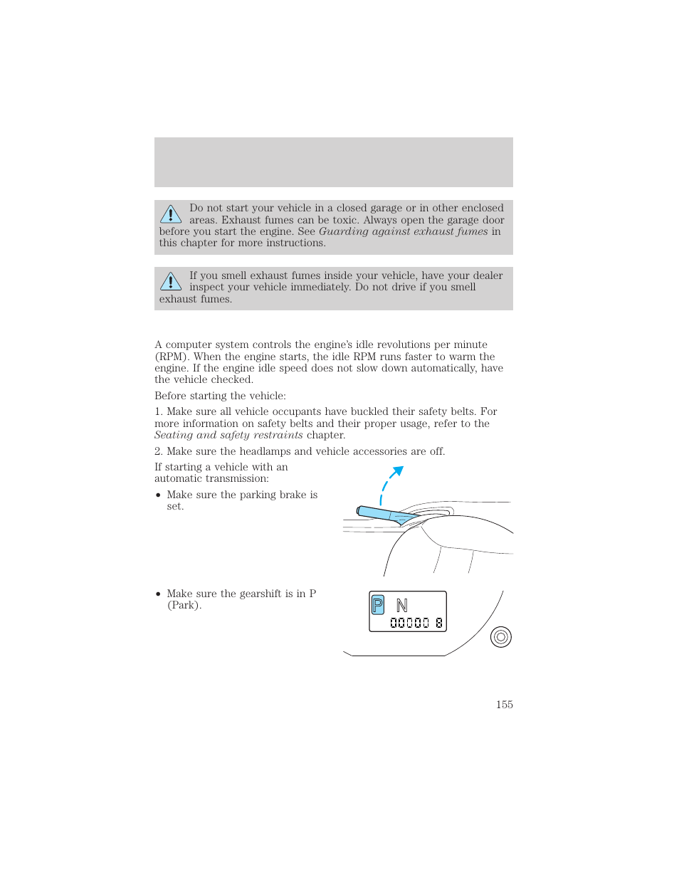 R d 2 1, Driving | FORD 2002 Escape v.2 User Manual | Page 155 / 280