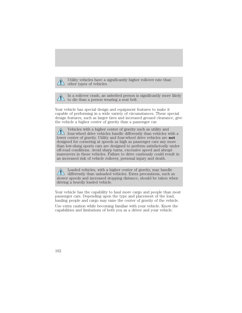 Driving | FORD 2002 Escape v.2 User Manual | Page 162 / 280