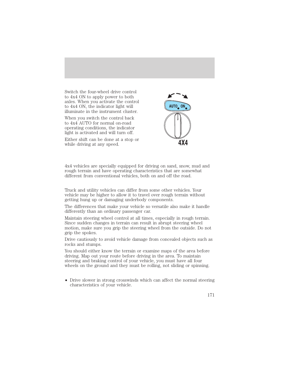 Driving | FORD 2002 Escape v.2 User Manual | Page 171 / 280