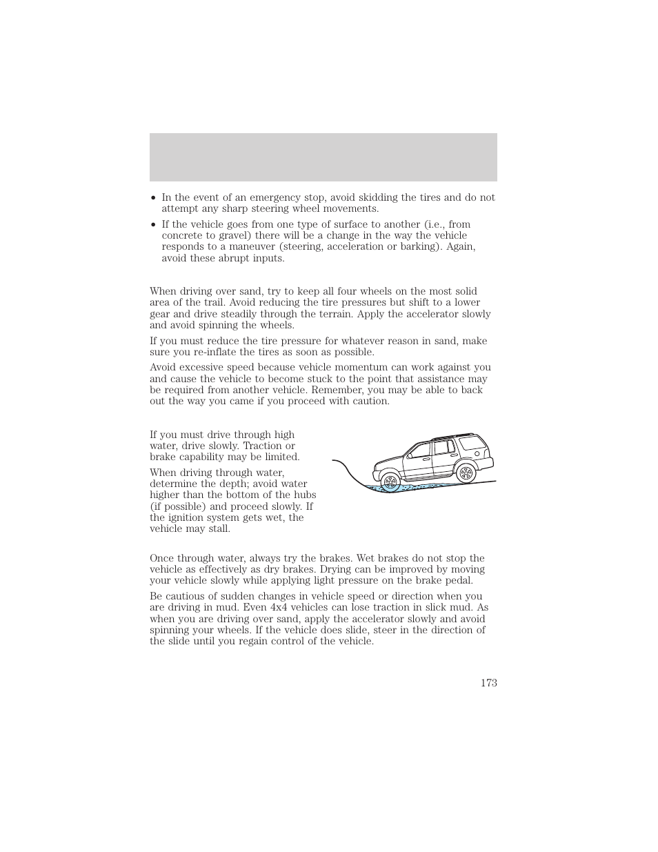 Driving | FORD 2002 Escape v.2 User Manual | Page 173 / 280