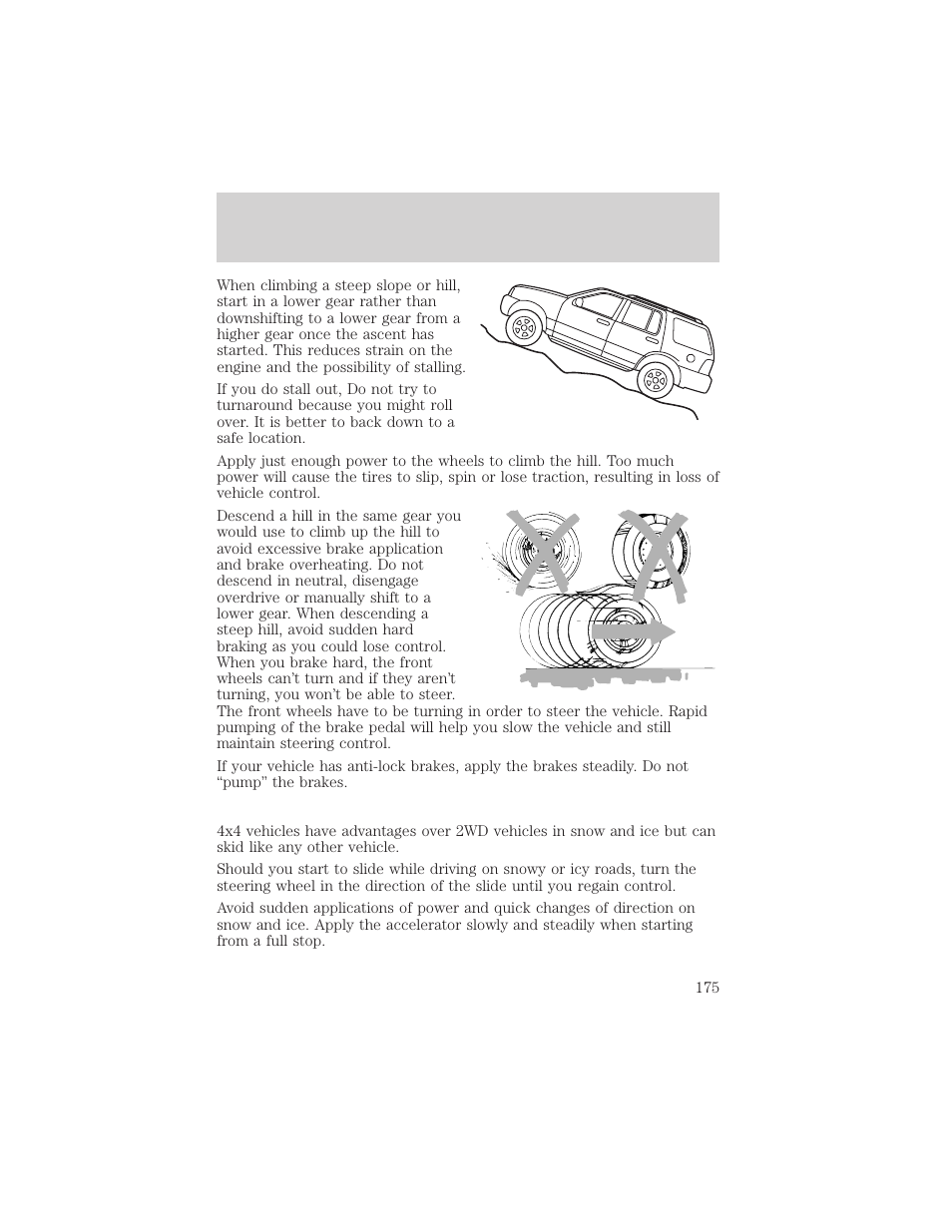 Driving | FORD 2002 Escape v.2 User Manual | Page 175 / 280
