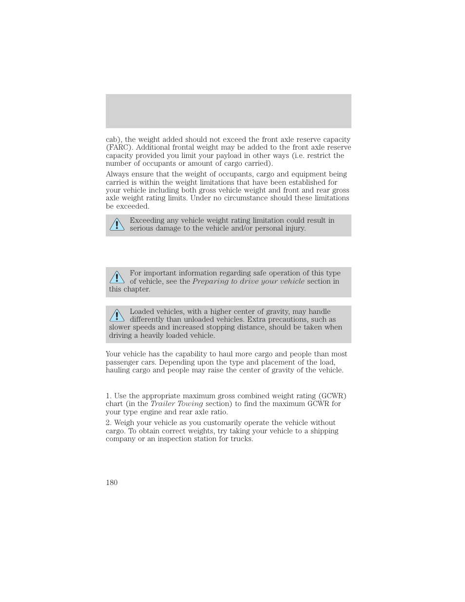 Driving | FORD 2002 Escape v.2 User Manual | Page 180 / 280