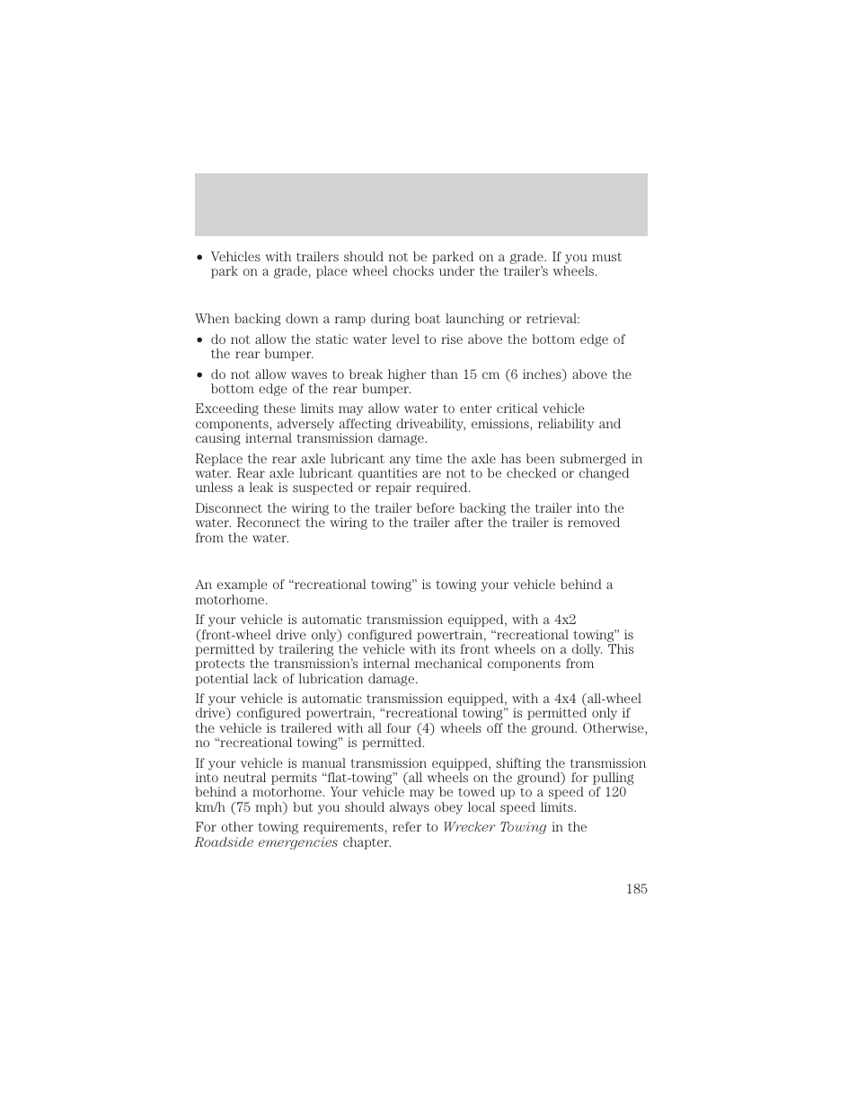 Driving | FORD 2002 Escape v.2 User Manual | Page 185 / 280