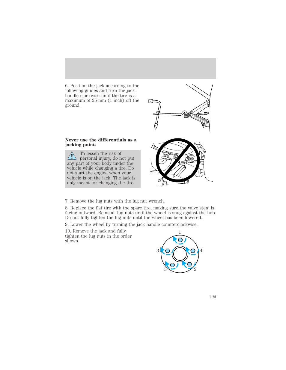 Roadside emergencies | FORD 2002 Escape v.2 User Manual | Page 199 / 280