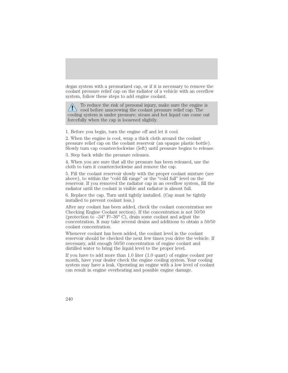 Maintenance and specifications | FORD 2002 Escape v.2 User Manual | Page 240 / 280