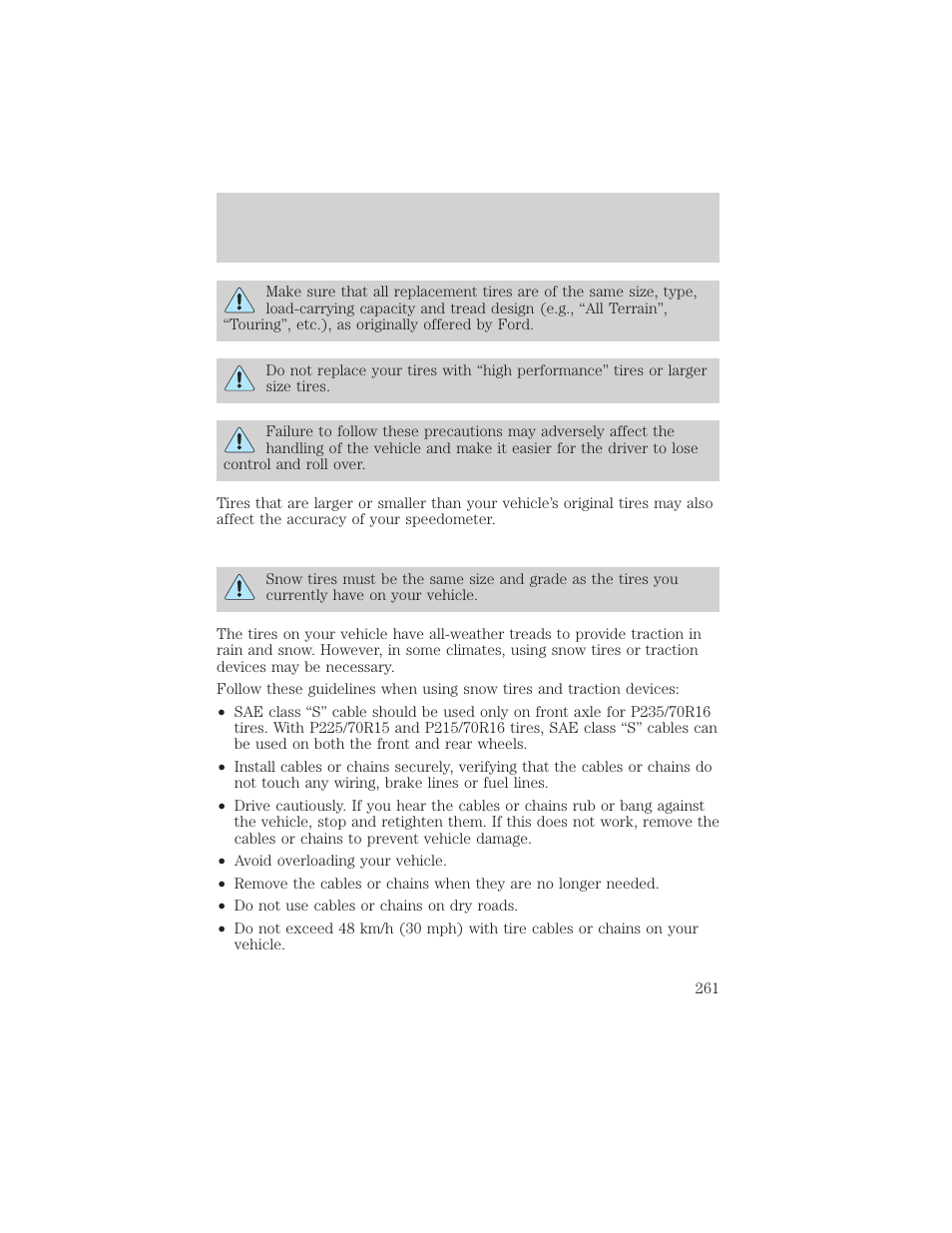 Maintenance and specifications | FORD 2002 Escape v.2 User Manual | Page 261 / 280