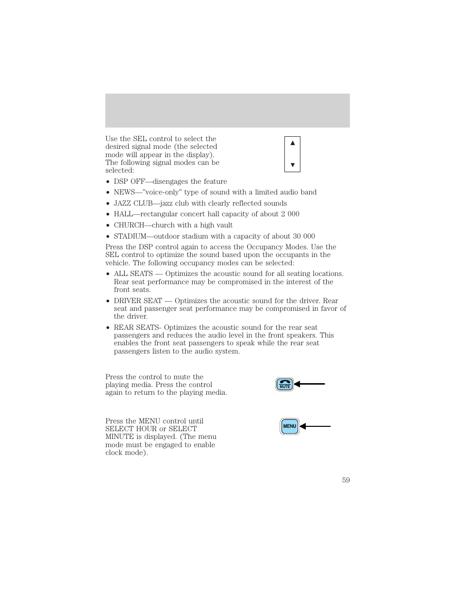 Entertainment systems | FORD 2002 Escape v.2 User Manual | Page 59 / 280