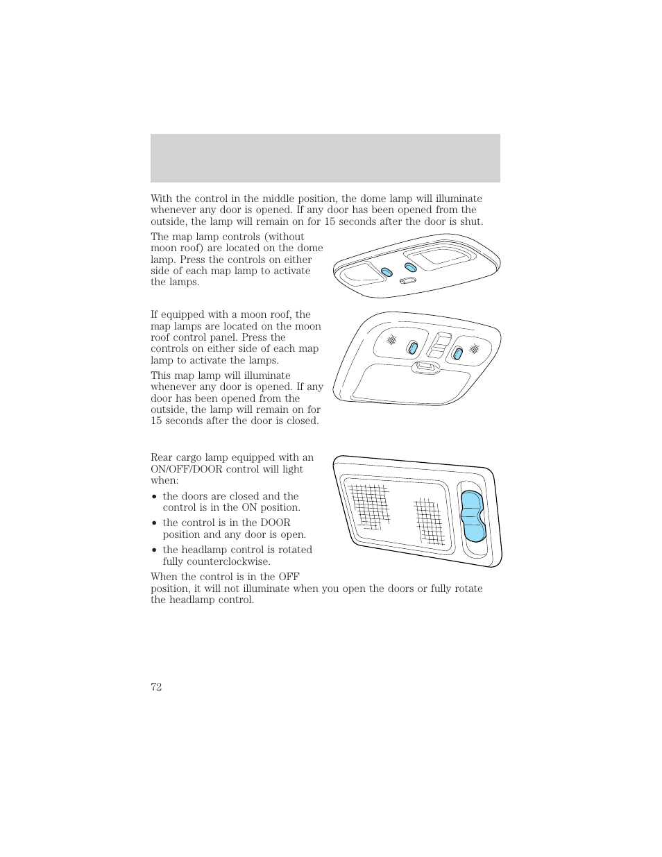 Lights | FORD 2002 Escape v.2 User Manual | Page 72 / 280