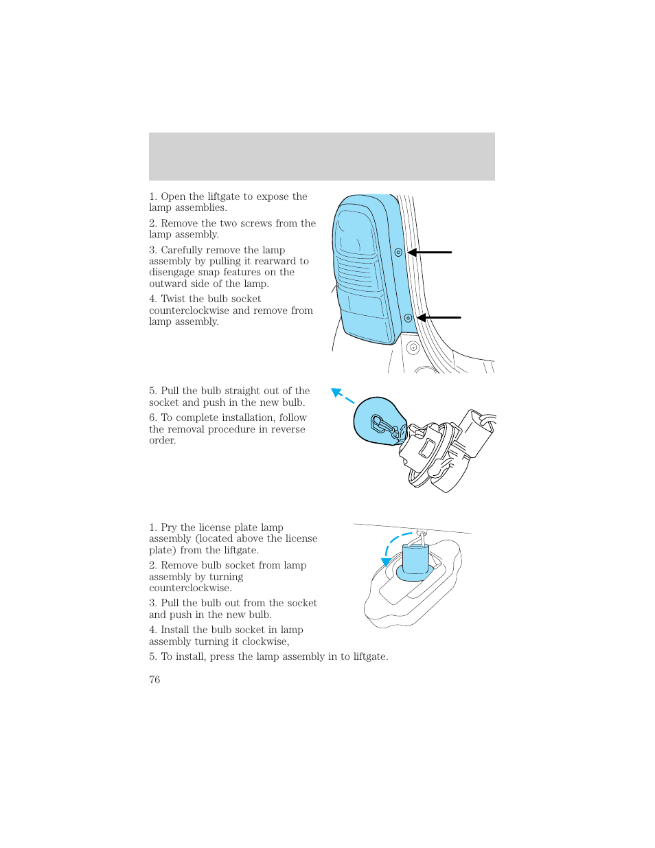 Lights | FORD 2002 Escape v.2 User Manual | Page 76 / 280