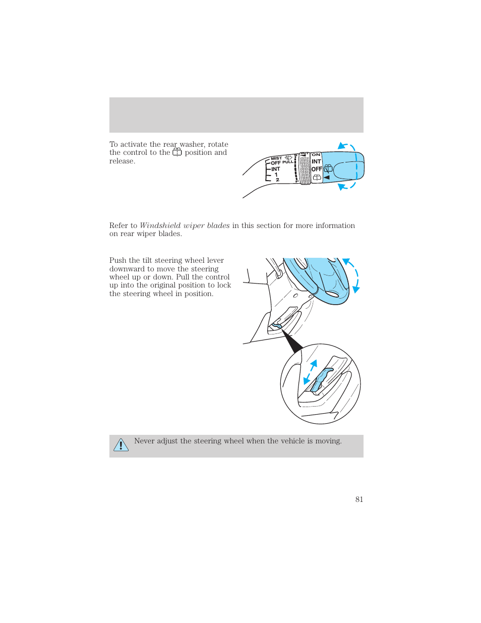 Driver controls | FORD 2002 Escape v.2 User Manual | Page 81 / 280