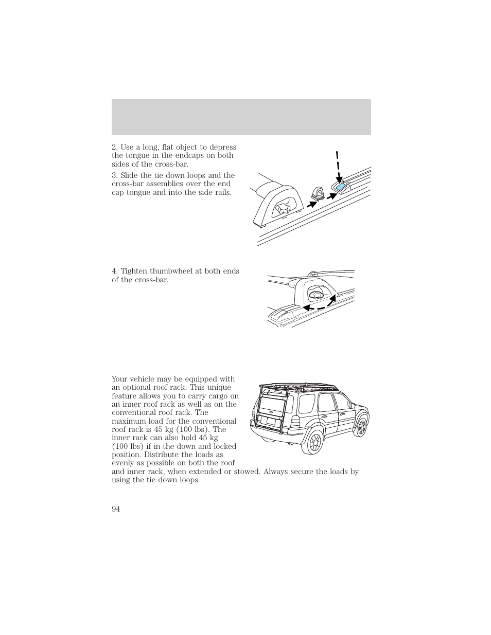Driver controls | FORD 2002 Escape v.2 User Manual | Page 94 / 280