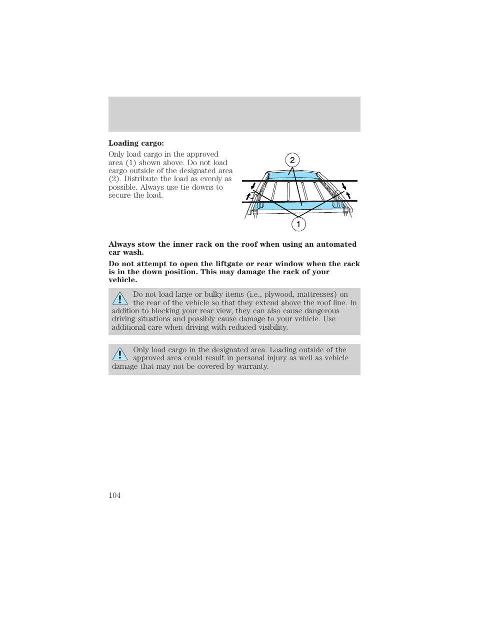 Driver controls | FORD 2002 Escape v.3 User Manual | Page 104 / 288