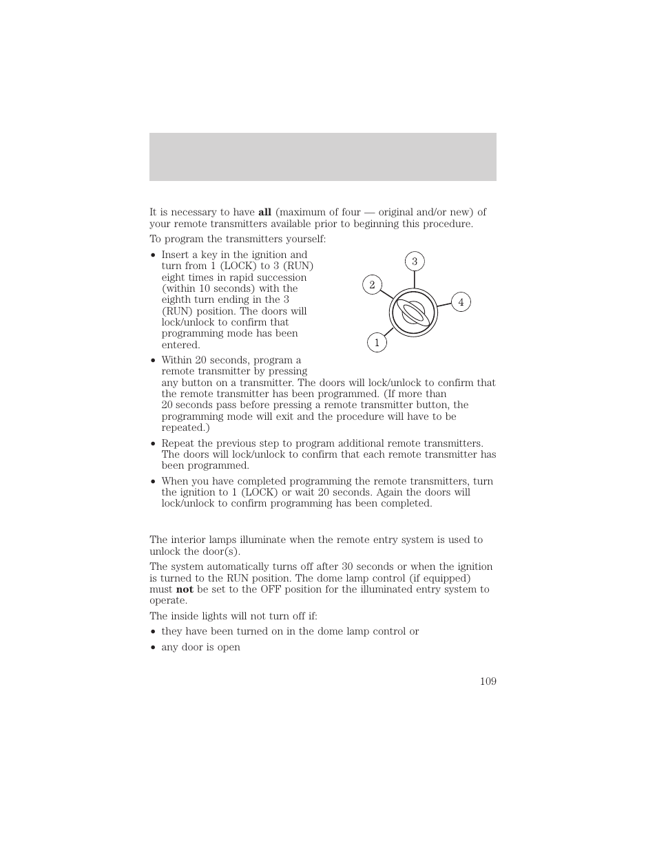 Locks and security | FORD 2002 Escape v.3 User Manual | Page 109 / 288