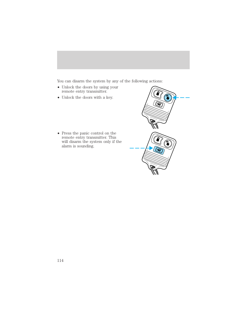 Locks and security | FORD 2002 Escape v.3 User Manual | Page 114 / 288