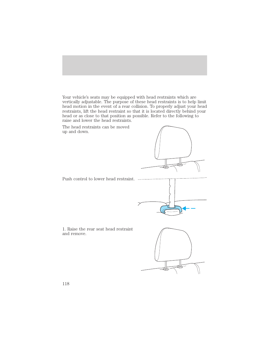 Seating and safety restraints | FORD 2002 Escape v.3 User Manual | Page 118 / 288