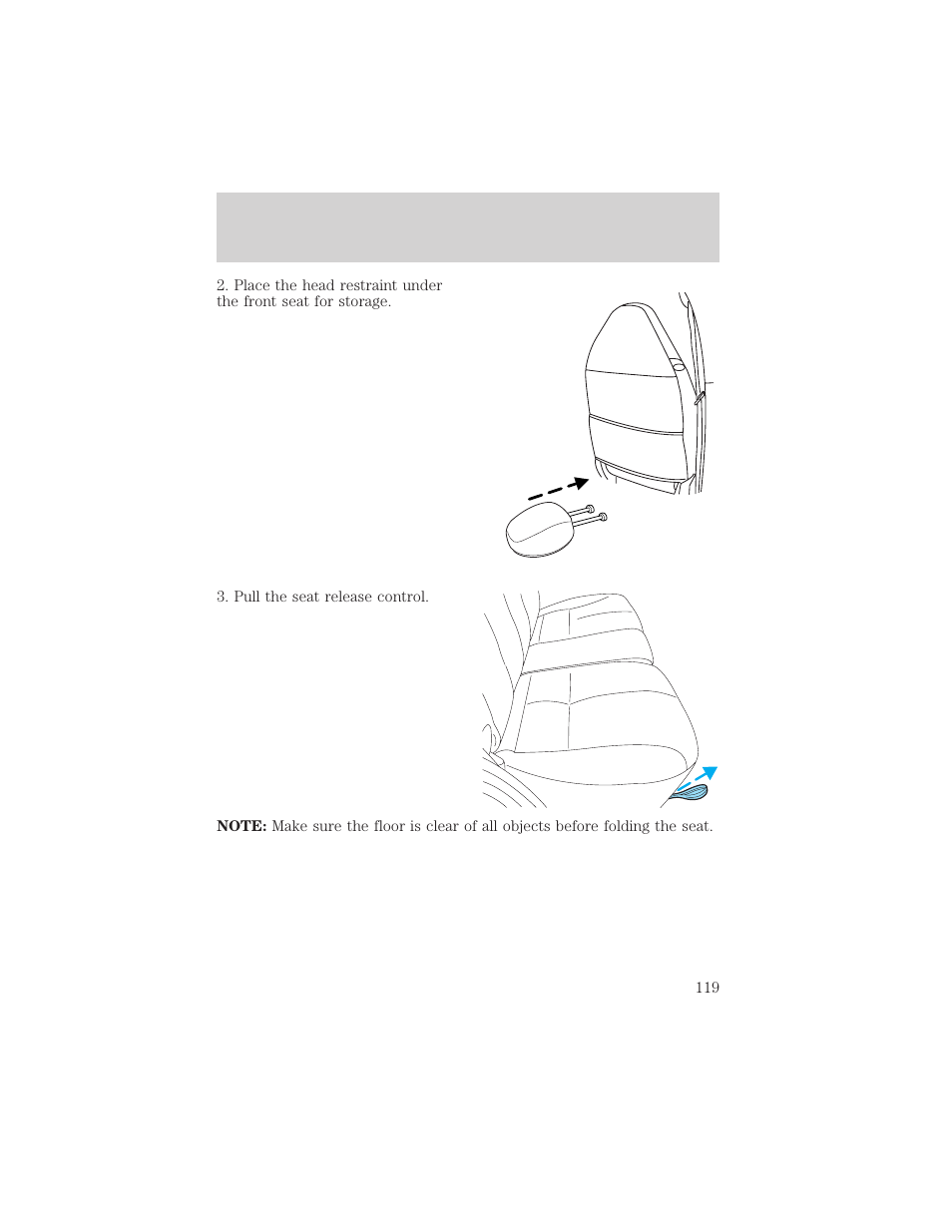 Seating and safety restraints | FORD 2002 Escape v.3 User Manual | Page 119 / 288