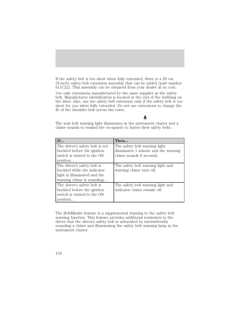 Seating and safety restraints | FORD 2002 Escape v.3 User Manual | Page 134 / 288