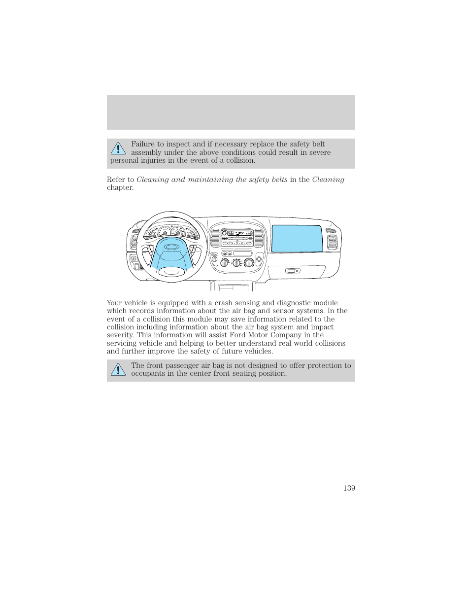 Seating and safety restraints | FORD 2002 Escape v.3 User Manual | Page 139 / 288