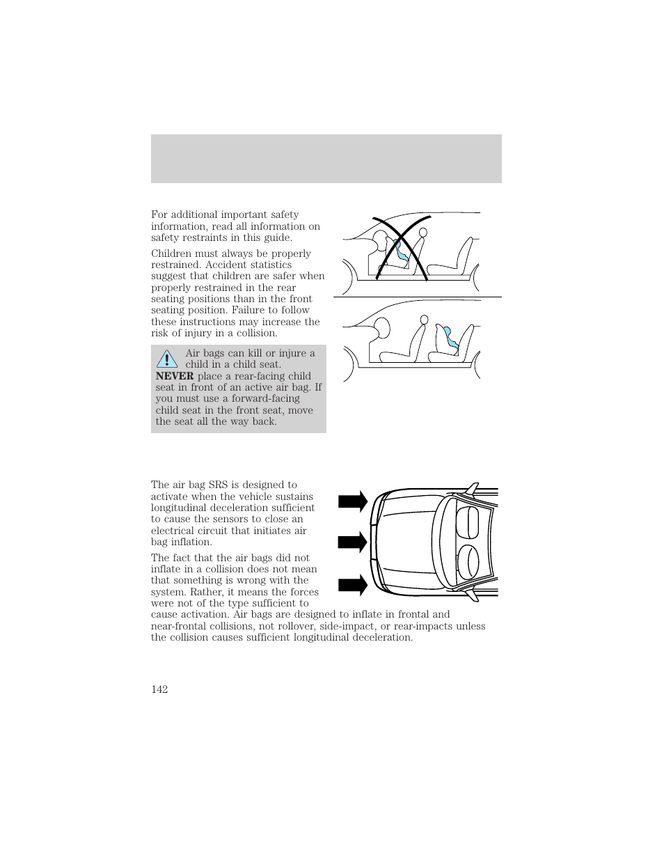 Seating and safety restraints | FORD 2002 Escape v.3 User Manual | Page 142 / 288