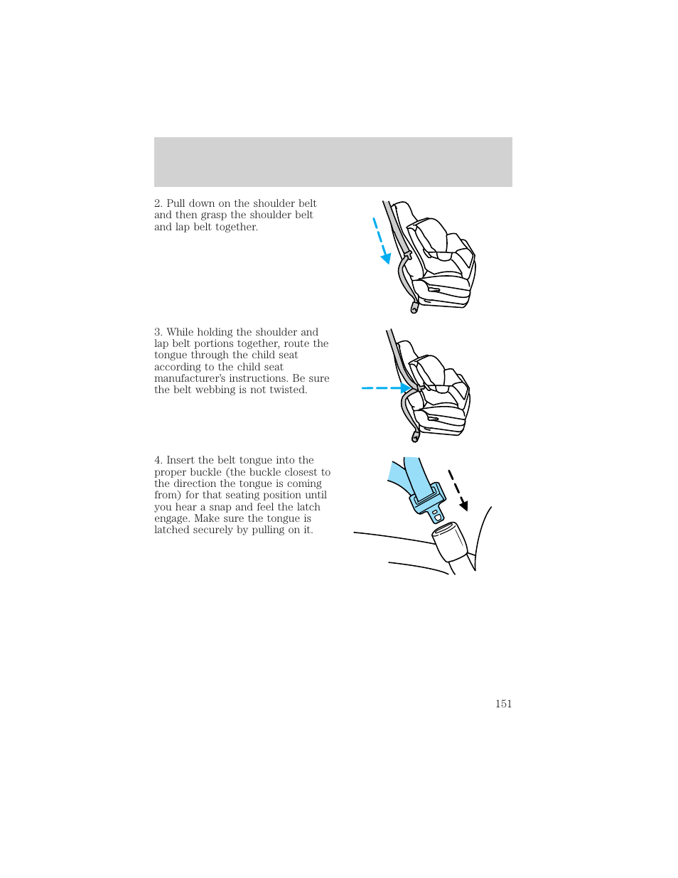 Seating and safety restraints | FORD 2002 Escape v.3 User Manual | Page 151 / 288