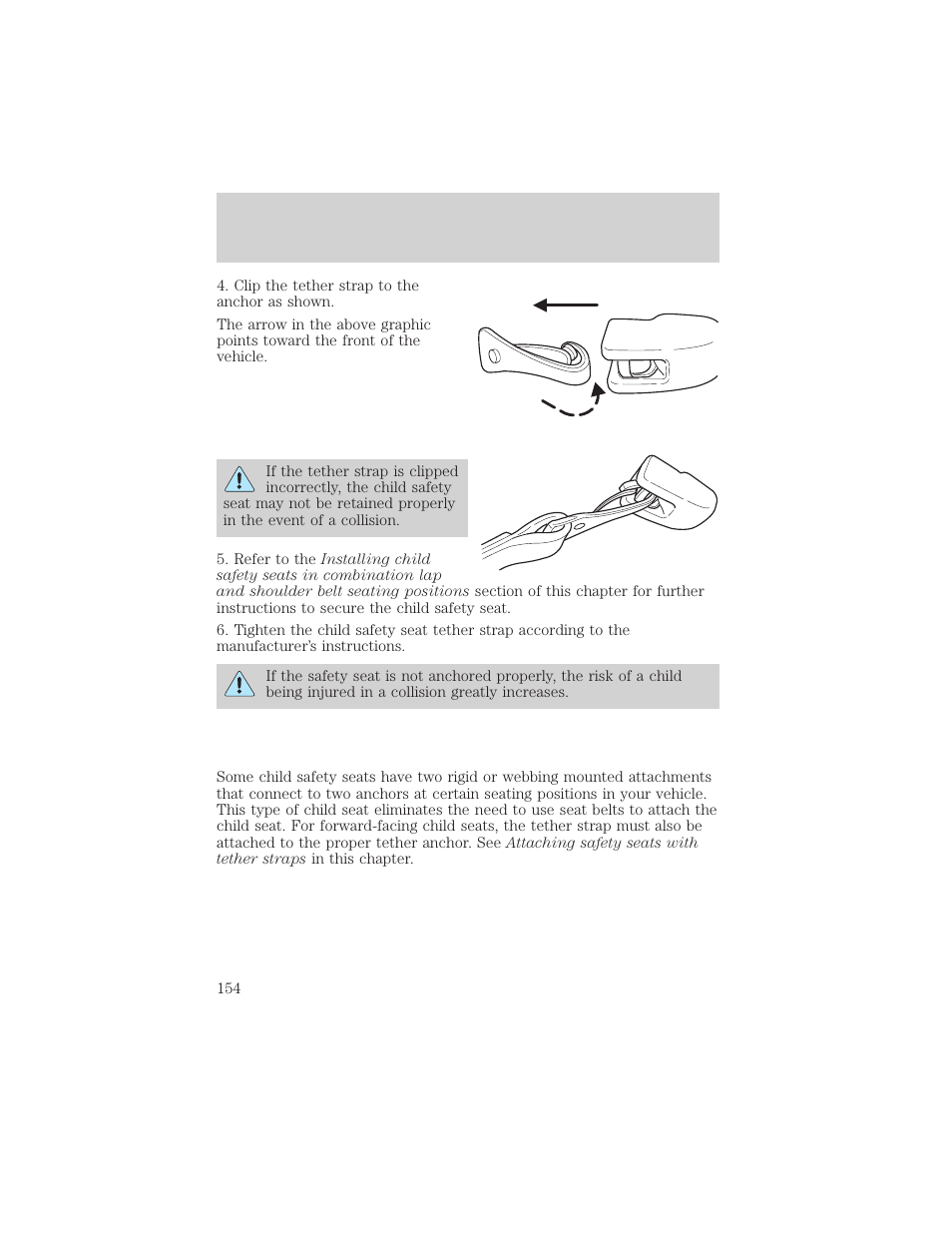 Seating and safety restraints | FORD 2002 Escape v.3 User Manual | Page 154 / 288
