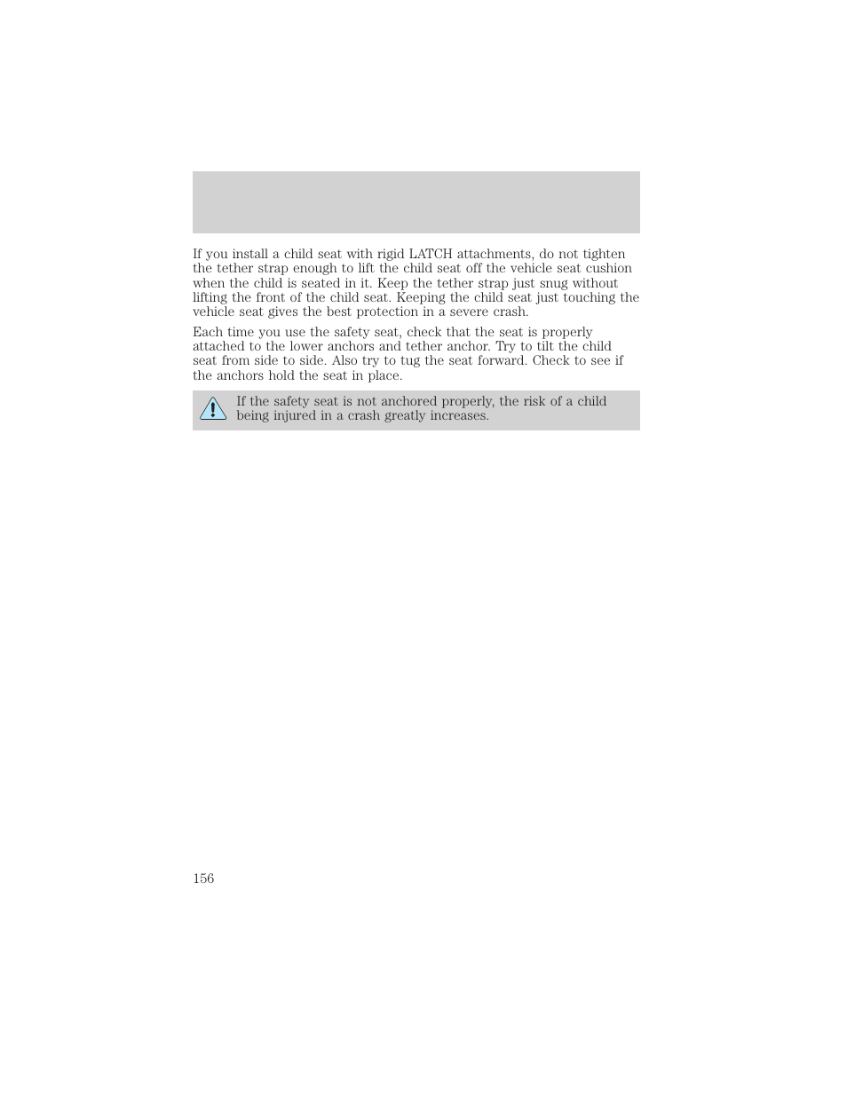 Seating and safety restraints | FORD 2002 Escape v.3 User Manual | Page 156 / 288