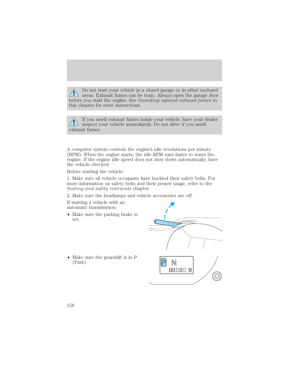 R d 2 1, Driving | FORD 2002 Escape v.3 User Manual | Page 158 / 288