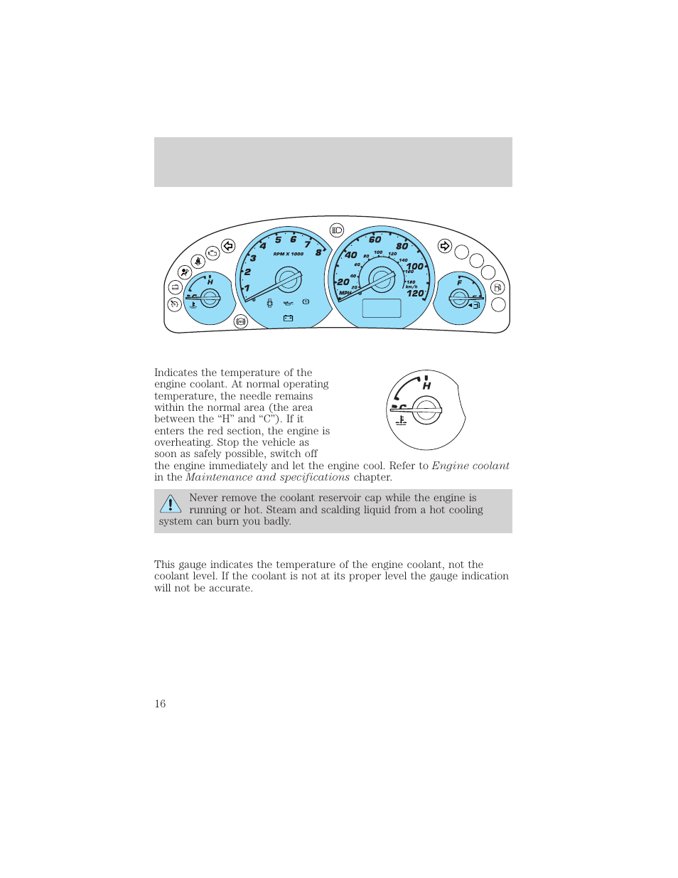 Instrument cluster | FORD 2002 Escape v.3 User Manual | Page 16 / 288