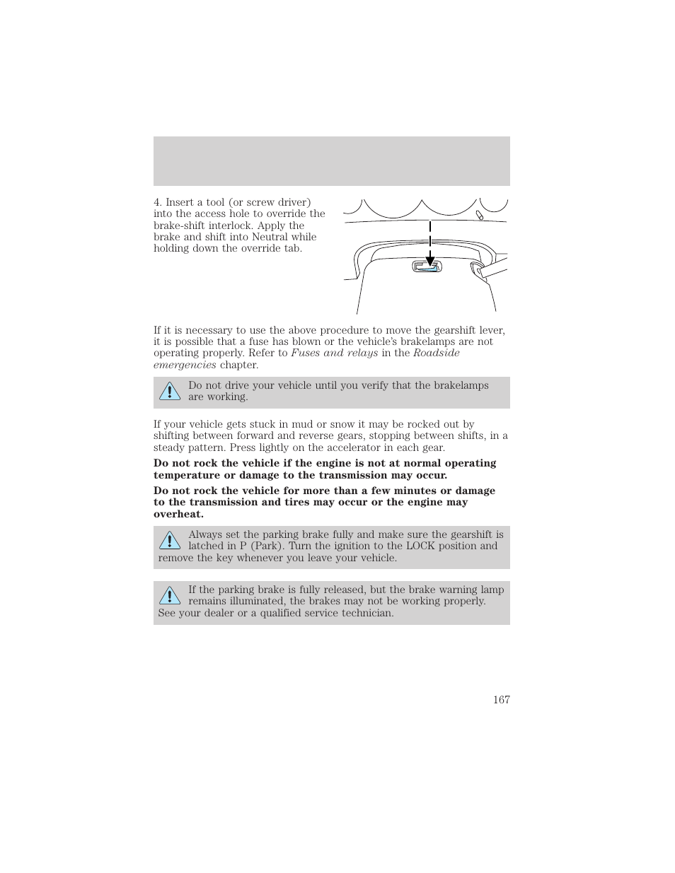 Driving | FORD 2002 Escape v.3 User Manual | Page 167 / 288