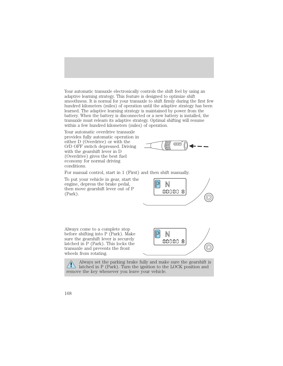 R d 2 1, Driving | FORD 2002 Escape v.3 User Manual | Page 168 / 288