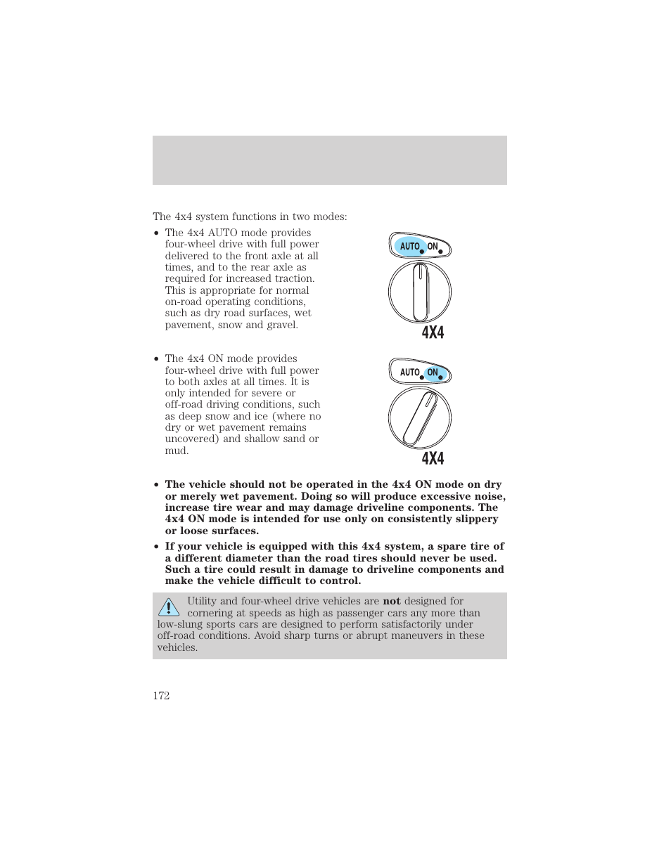 Driving | FORD 2002 Escape v.3 User Manual | Page 172 / 288