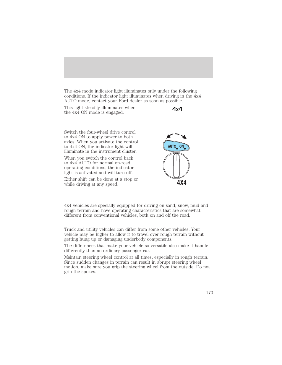 Driving | FORD 2002 Escape v.3 User Manual | Page 173 / 288